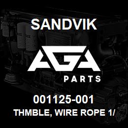 001125-001 Sandvik THMBLE, WIRE ROPE 1/2 | AGA Parts