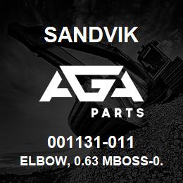 001131-011 Sandvik ELBOW, 0.63 MBOSS-0.63 MJIC | AGA Parts