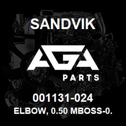 001131-024 Sandvik ELBOW, 0.50 MBOSS-0.25 MJIC | AGA Parts
