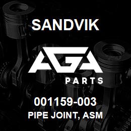 001159-003 Sandvik PIPE JOINT, ASM | AGA Parts