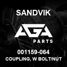 001159-064 Sandvik COUPLING, W BOLT/NUT | AGA Parts