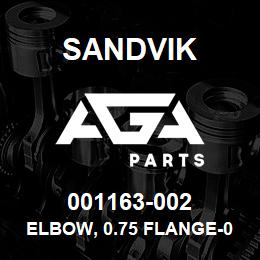 001163-002 Sandvik ELBOW, 0.75 FLANGE-0.75 MJIC, 3000 P | AGA Parts