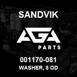 001170-081 Sandvik WASHER, 8 OD | AGA Parts