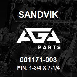 001171-003 Sandvik PIN, 1-3/4 X 7-1/4 | AGA Parts