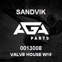 0013008 Sandvik VALVE HOUSE W10 | AGA Parts