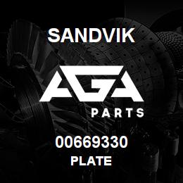 00669330 Sandvik PLATE | AGA Parts