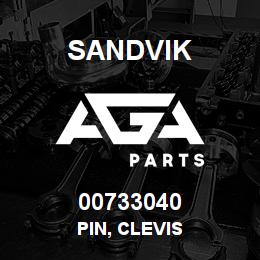 00733040 Sandvik PIN, CLEVIS | AGA Parts