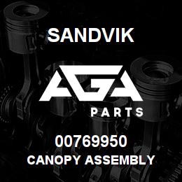 00769950 Sandvik CANOPY ASSEMBLY | AGA Parts