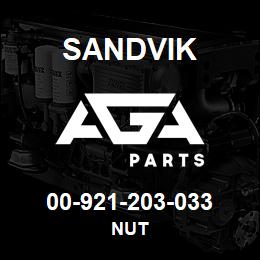 00-921-203-033 Sandvik NUT | AGA Parts