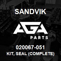 020067-051 Sandvik KIT, SEAL (COMPLETE) | AGA Parts