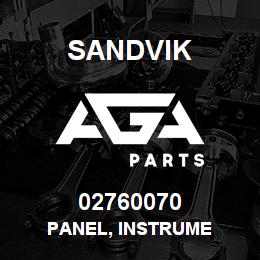 02760070 Sandvik PANEL, INSTRUME | AGA Parts