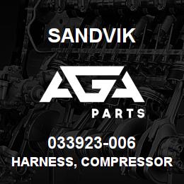 033923-006 Sandvik HARNESS, COMPRESSOR | AGA Parts