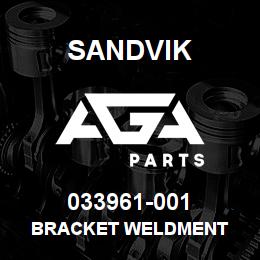 033961-001 Sandvik BRACKET WELDMENT | AGA Parts
