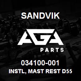 034100-001 Sandvik INSTL, MAST REST D55SP | AGA Parts
