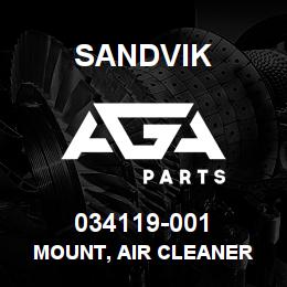 034119-001 Sandvik MOUNT, AIR CLEANER | AGA Parts
