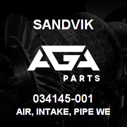 034145-001 Sandvik AIR, INTAKE, PIPE WELDMENT | AGA Parts
