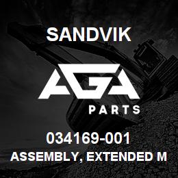 034169-001 Sandvik ASSEMBLY, EXTENDED MAST, D45KS RB | AGA Parts