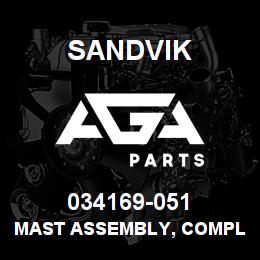034169-051 Sandvik MAST ASSEMBLY, COMPLETE | AGA Parts