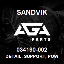 034190-002 Sandvik DETAIL, SUPPORT, POWER BREAKOUT | AGA Parts
