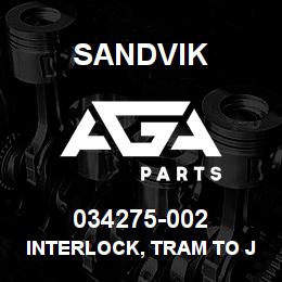 034275-002 Sandvik INTERLOCK, TRAM TO JACK & HEAD C75 | AGA Parts
