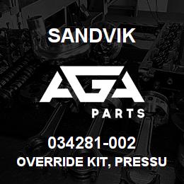 034281-002 Sandvik OVERRIDE KIT, PRESSURE CON. D25/245 | AGA Parts