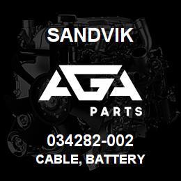 034282-002 Sandvik CABLE, BATTERY | AGA Parts