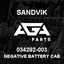 034282-003 Sandvik NEGATIVE BATTERY CABLE ASSEMBLY | AGA Parts