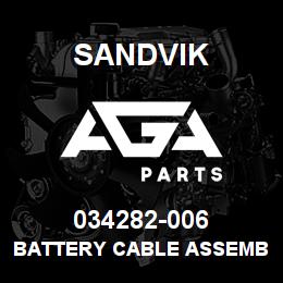 034282-006 Sandvik BATTERY CABLE ASSEMBLY | AGA Parts