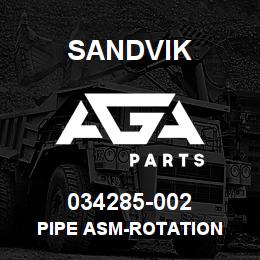 034285-002 Sandvik PIPE ASM-ROTATION | AGA Parts