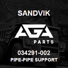 034291-002 Sandvik PIPE-PIPE SUPPORT | AGA Parts