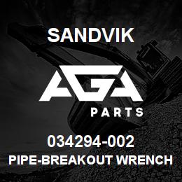 034294-002 Sandvik PIPE-BREAKOUT WRENCH | AGA Parts