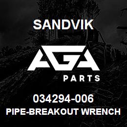 034294-006 Sandvik PIPE-BREAKOUT WRENCH | AGA Parts