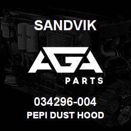 034296-004 Sandvik PEPI DUST HOOD | AGA Parts