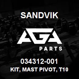 034312-001 Sandvik KIT, MAST PIVOT, T1000 | AGA Parts