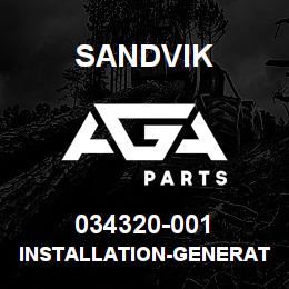 034320-001 Sandvik INSTALLATION-GENERATOR MOUNT | AGA Parts