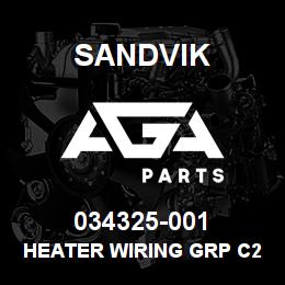 034325-001 Sandvik HEATER WIRING GRP C245 733065 | AGA Parts