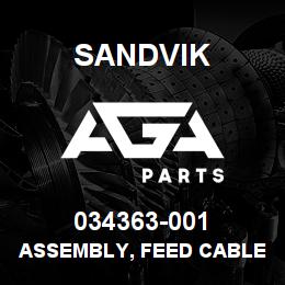 034363-001 Sandvik ASSEMBLY, FEED CABLE, 80SP | AGA Parts