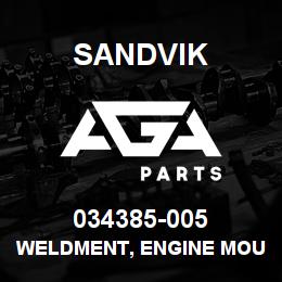 034385-005 Sandvik WELDMENT, ENGINE MOUNT, REAR | AGA Parts