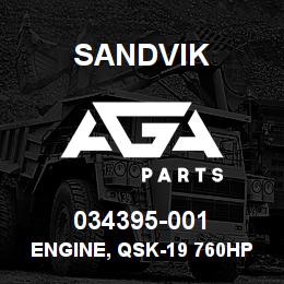 034395-001 Sandvik ENGINE, QSK-19 760HP, TIER-2 | AGA Parts