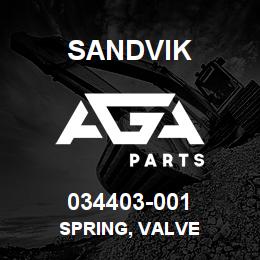 034403-001 Sandvik SPRING, VALVE | AGA Parts