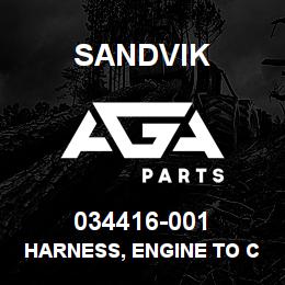034416-001 Sandvik HARNESS, ENGINE TO CAB C90 C.AT 32 | AGA Parts