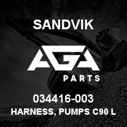 034416-003 Sandvik HARNESS, PUMPS C90 LP | AGA Parts
