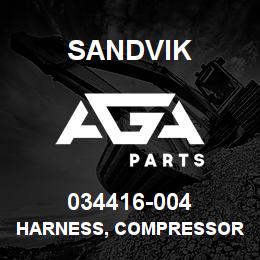 034416-004 Sandvik HARNESS, COMPRESSOR TO CAB C90 LP | AGA Parts