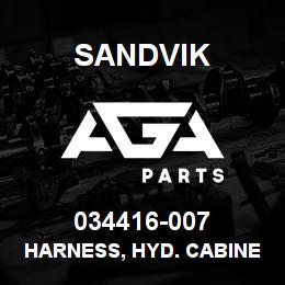 034416-007 Sandvik HARNESS, HYD. CABINET TO ROOF C90 LP | AGA Parts