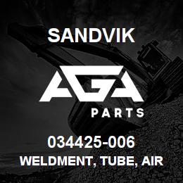 034425-006 Sandvik WELDMENT, TUBE, AIR INLET | AGA Parts