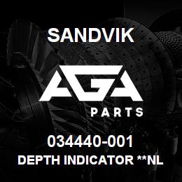034440-001 Sandvik DEPTH INDICATOR **NLA** **T-TEXT | AGA Parts