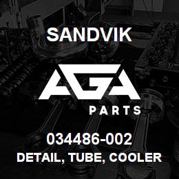 034486-002 Sandvik DETAIL, TUBE, COOLER LINE, WATER | AGA Parts