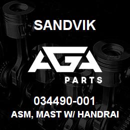 034490-001 Sandvik ASM, MAST W/ HANDRAILS, D45KS RB | AGA Parts