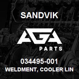 034495-001 Sandvik WELDMENT, COOLER LINE, CAC UL | AGA Parts