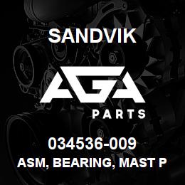 034536-009 Sandvik ASM, BEARING, MAST PIVOT | AGA Parts